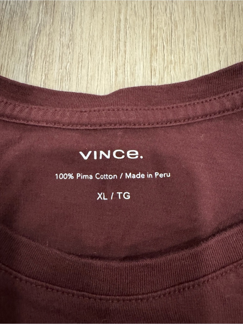 Vince Short Sleeve Crew Tee in Deep Burgundy - Picture 2 of 3
